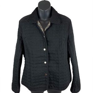 Briggs New York Quilted Black Jacket, Size 14P